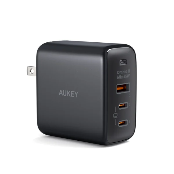 Official Aukey 65W Adapter Omnia ll  PD Super Fast Trio