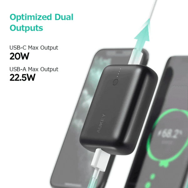 Official Aukey 10000mah Power Bank Mini 20W Fast USB C