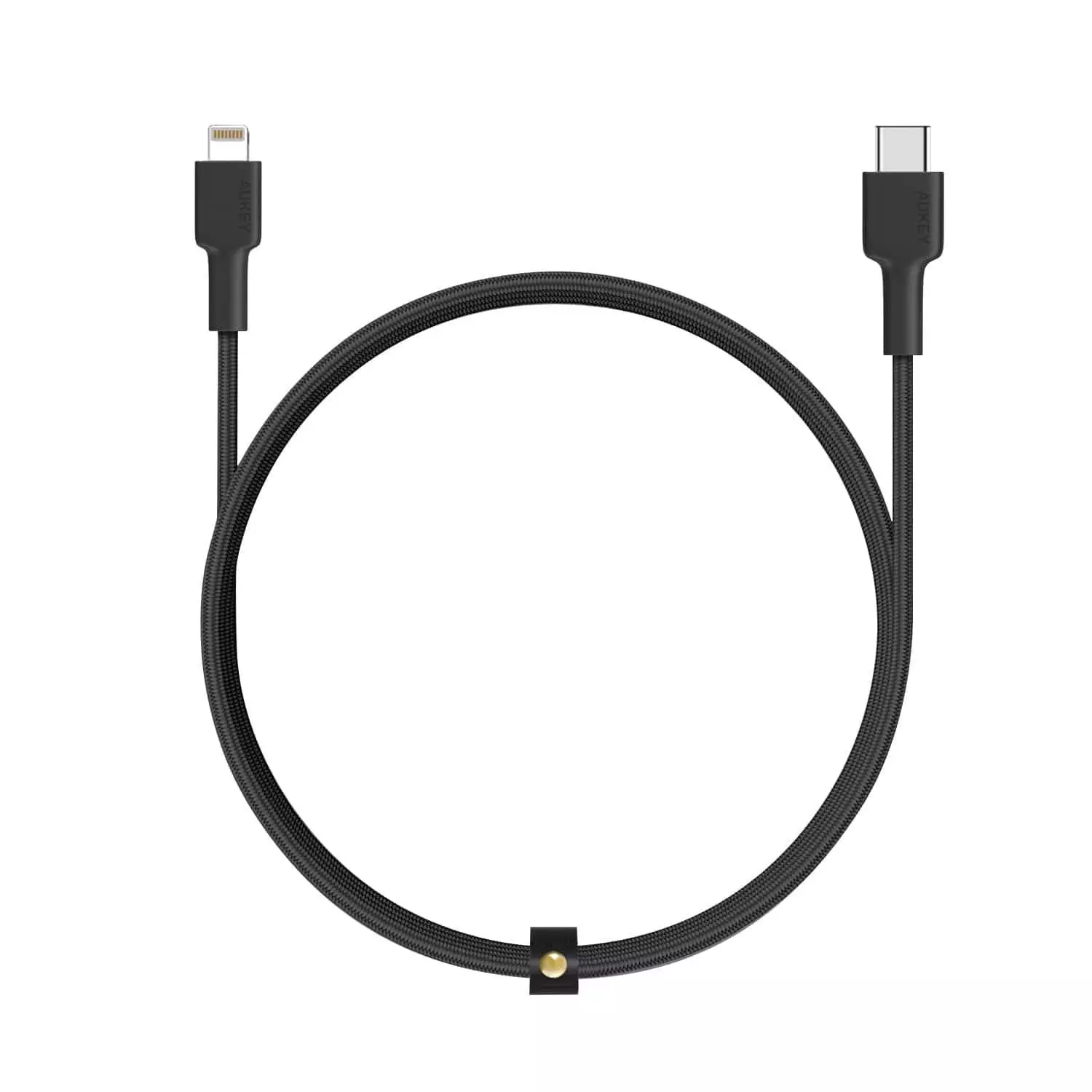Official Aukey USB C To Lightning Cable (1M) MFI Braided Nylon 1 Official Aukey USB C To Lightning Cable (1M) MFI Braided Nylon